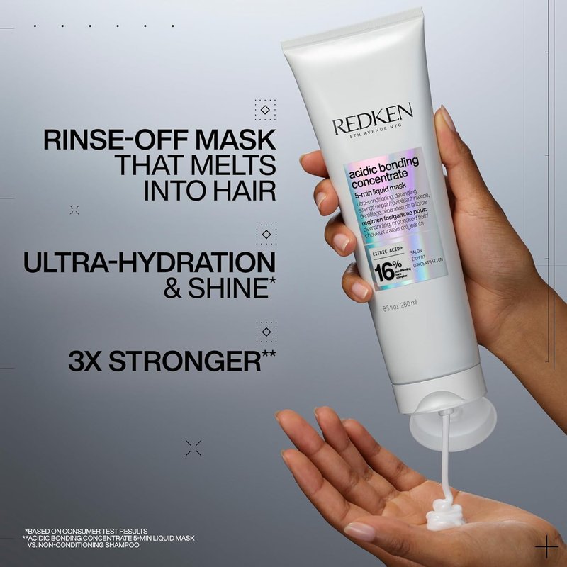 Redken Acidic Bonding Concentrate Hair Mask - Hydrating Bond Building Formula for Dry, Damaged Hair | 5-Minute Treatment