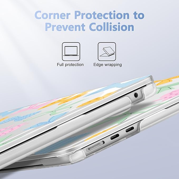 Lepeoac Case for 2026/2025/2024/2023 MacBook Air 15-inch Laptop Release M5 A3448 /M4 A3241 /M3 A3114 /M2 A2941, Stylish Protective Hard Shell Cover for MacBook Air 15.3 inch, Colorful Bow