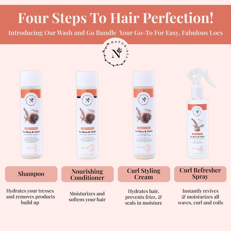 NaturAll Sea Moss & Chebe Anti Frizz Conditioner - Sulfate-Free Curl Hair Conditioner for Dry Hair - Detangles, Softens & Moisturizes Dry, Damaged Hair, Helps Reduce Breakage & Smooth Frizz (8.5 Oz)