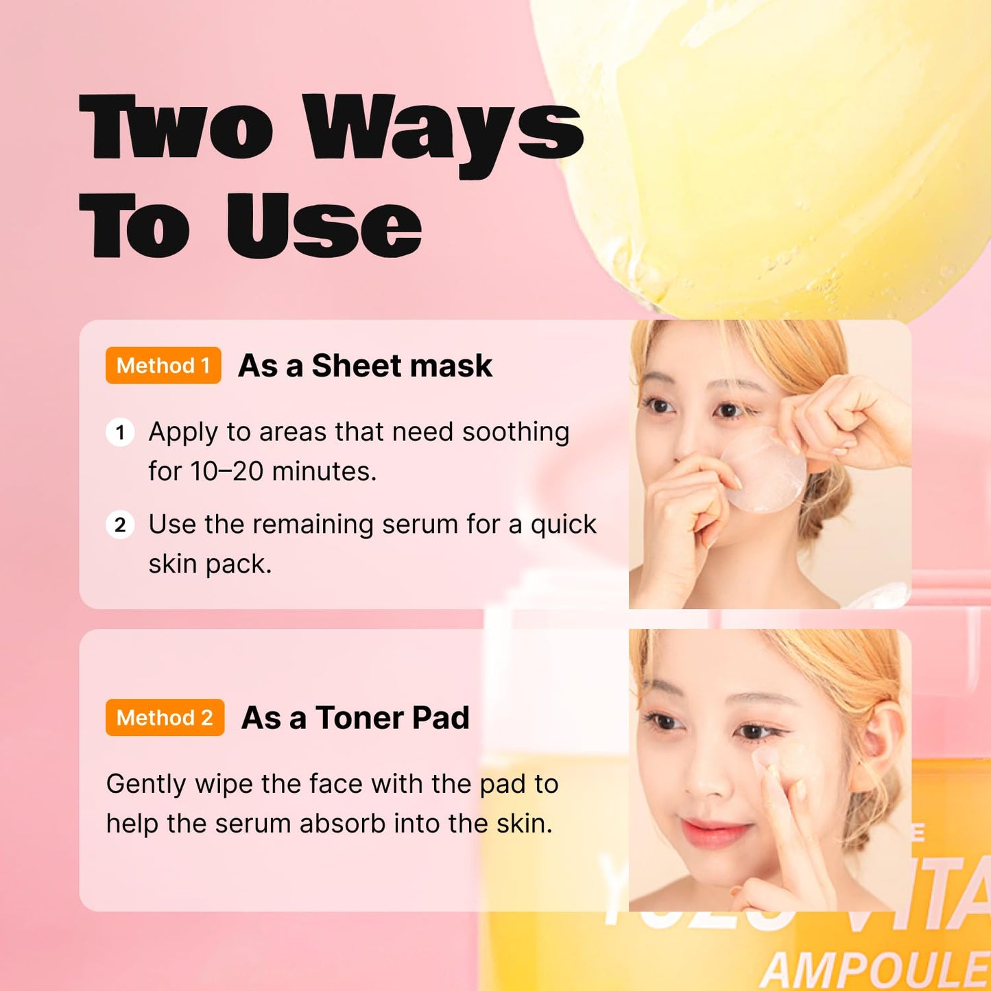 LALARECIPE Yuzu Vitamin C Toner Pads, 71% Yuzu Extract with 5% Niacinamide & 12 Vitamins, Exfoliating with Glutathione AHA PHA, For All Skin Types, Korean Skin Care, 80 Pads (5.07 Fl Oz)