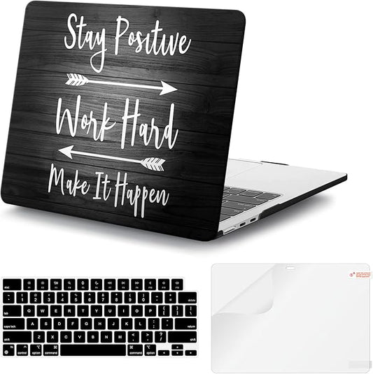 iCasso for MacBook Air 13 inch Case 2025 2024-2022 Release M4 A3240 M3 A3113 A2681 M2 with Liquid Retina Display, Hard Plastic Shell for Mac Air 13.6, Keyboard Cover&Screen Protector, Stay Positive