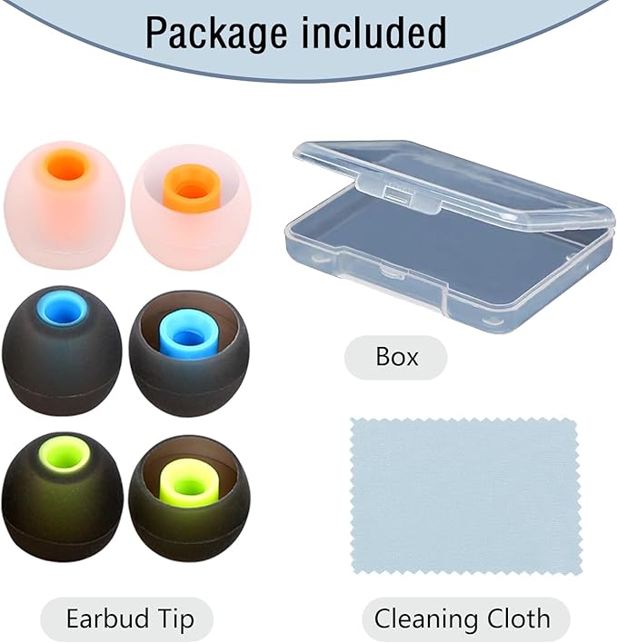MMYQXI Silicone Replacement Earbud Tips Ear Tips Fit for in-Ear Headphones (Inner Hole 3.8mm -5.1mm) Earbud Replacement Tips 9 Pairs
