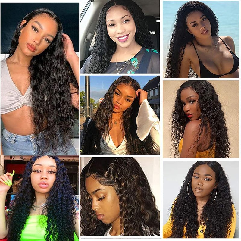 Water Wave Hair Bundles - 18/20/22 Inch Brazilian Remy Human Hair | 10A Grade Unprocessed Virgin Extensions for Black Women