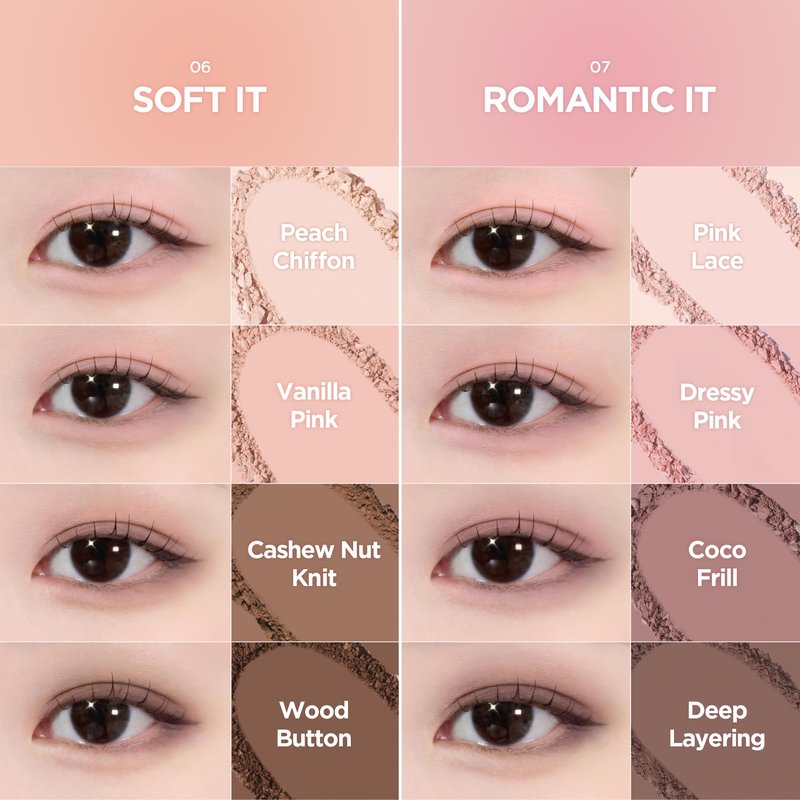 lilybyred Mood It Palette | 4-Shade Korean Eyeshadow Palette, Pre-Matched Personal Tone, Soft Blending, Buildable Coverage, Matte & Shimmer Finish, Daily Wear, Compact Size, 0.10 oz. (04 Attention It)