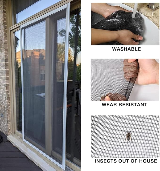 48IN*100FT Window Screen Mesh, Cuttable Fiberglass Roll Screens Door Mesh, Pet Proof Window Screen Replacement, Repair Screens Net DIY Screening Mesh Netting for Windows, Door, Porch (120cm*30m)
