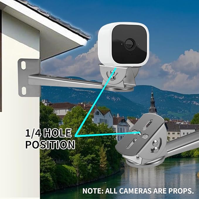 ZT-NET ZT-NET Security Camera Corner Pole Mounting Bracket Stainless Steel Mount with Extension Arm for Surveillance Systems Compatible with CCTV IP Cameras Indoor and Outdoor (Not Included Camera