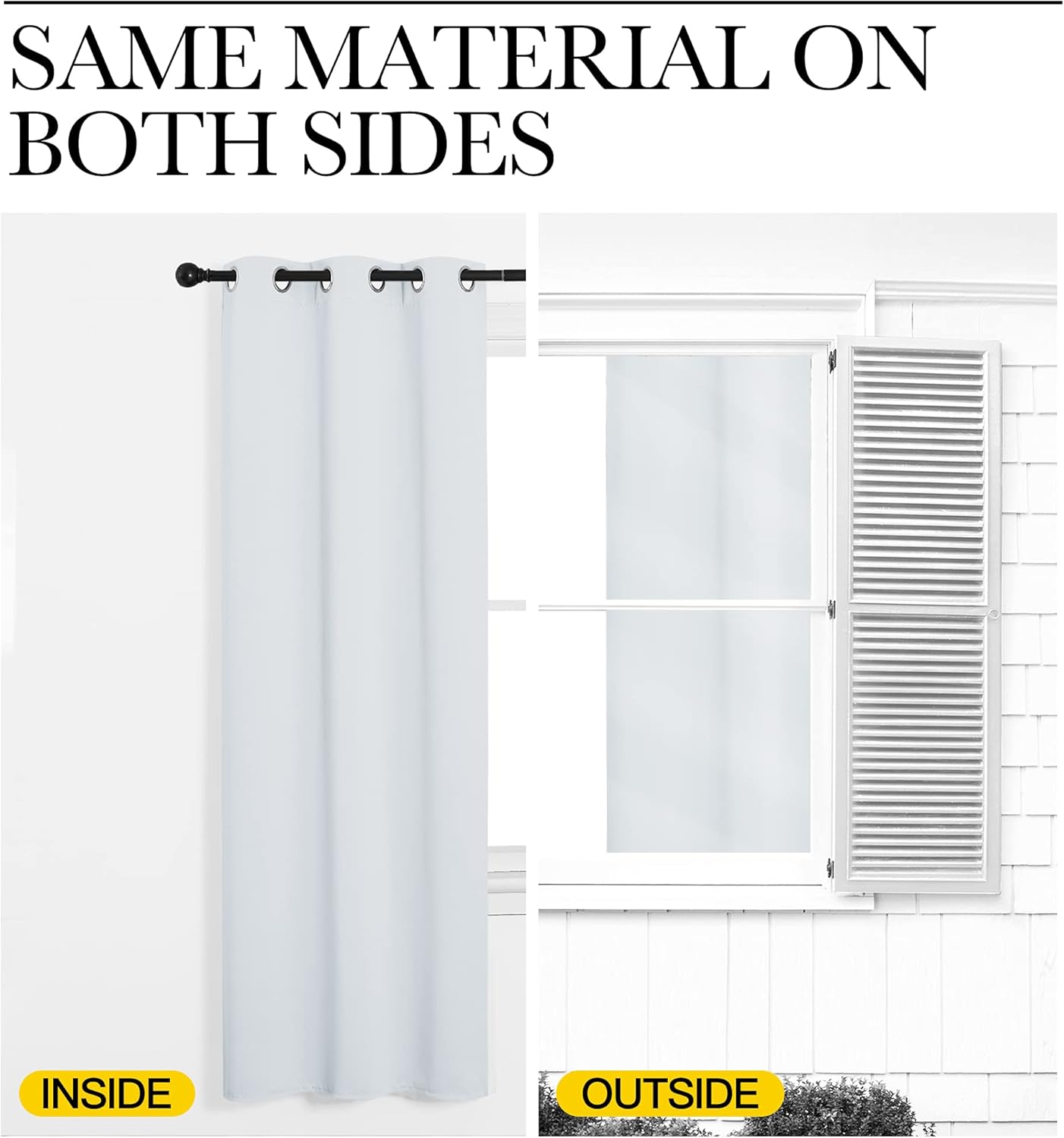 NICETOWN Room Darkening Curtains - Thermal Insulated Grommet Drapes for Living Room | 2 Panels, 42" x 95", Greyish White