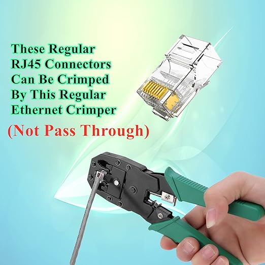 Gaobige 100-Pack Cat5 Cat5e RJ45 Connectors Ends for Solid Wire and Standard Cable (Not Pass Through)