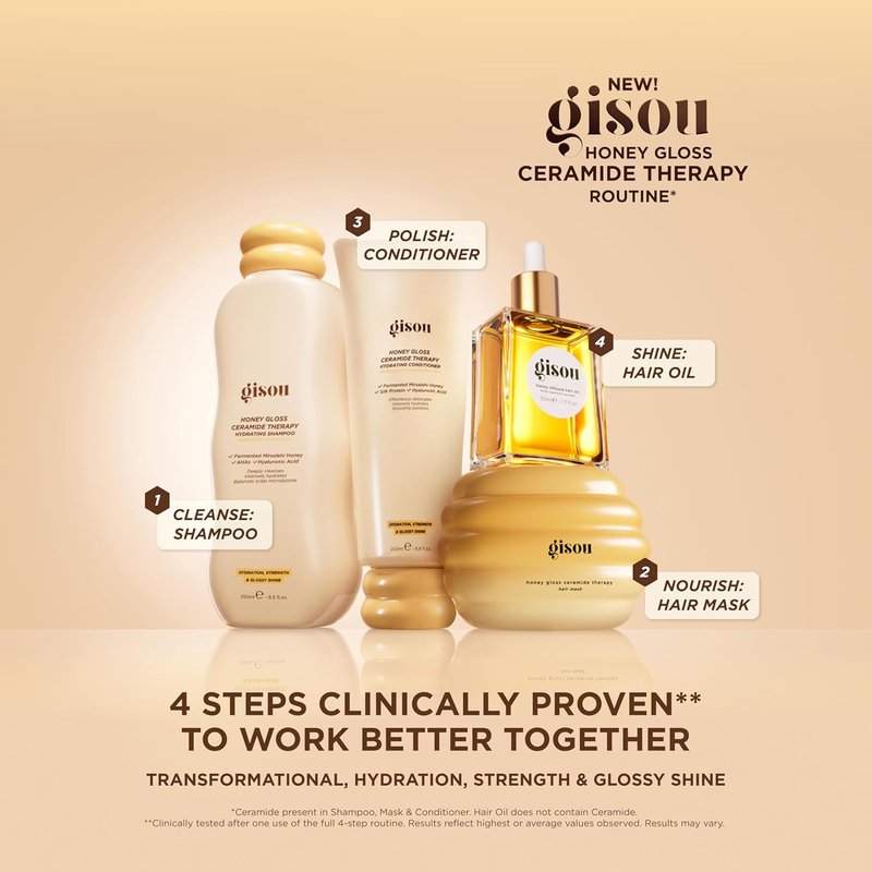 Gisou Honey Gloss Hydrating Conditioner - Smooth & Detangle with Mirsalehi Honey & Ceramides | 6.8 Fl Oz