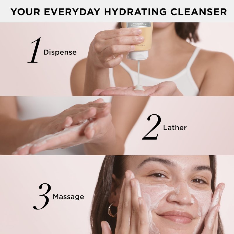 IT Cosmetics Confidence in a Cleanser - Hydrating Serum Foaming Face Wash, Hyaluronic Acid & Ceramides, Gentle Makeup Remover, Skin Barrier Support, Non-Stripping, Sulfate-Free - 5 fl oz
