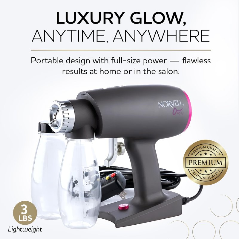 Norvell Oasis Spray Tan Machine Kit with Cosmo Airbrush Spray Tanning Solution – Professional Sunless Tanning System by Norvell