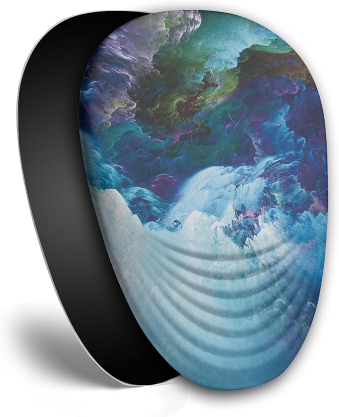 LSLXDCLJ Ergonomic Mouse Pad with Wrist Rest Support,Mousepad Relief Carpal Tunnel Pain, Entire Memory Foam Mouse Pad with Non-Slip PU Base, Wireless Mouse Pad,Falls Dazzling Galaxy