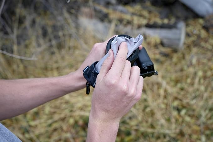 SPUDZ Ultra Microfiber Lens Cleaner with Closeable Bottom – Clip-On Pouch, Washable – for Binoculars, Scopes, Glasses, Screens | Ultra Costal Blue, 6 x 6 Inch (2-Pack)
