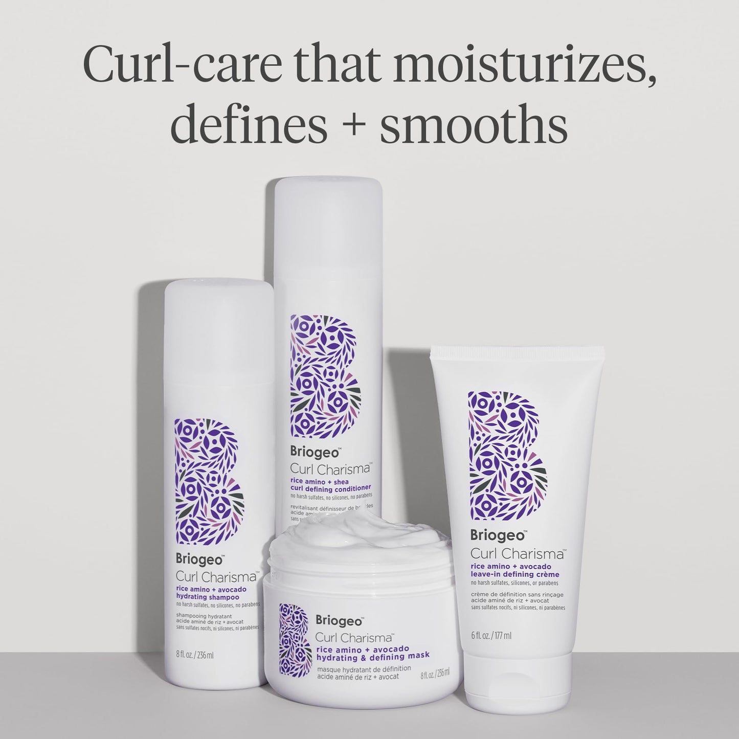 Briogeo Curl Charisma Rice Amino + Avocado Hydrating Conditioner | Define and Moisturize Wavy, Curly, and Coily Hair | Minimize Frizz | Silicone-Free | Vegan & Cruelty-Free | 33.8 fl oz