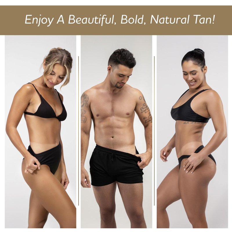 Norvell Glow System Trial Set – 5-Step Sunless Tanning Essentials with Exmitt, Primer, Cleanser, Body Butter & Prolong – Reusable Travel Pouch