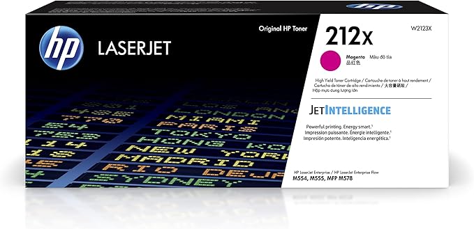 HP 212X Magenta High-Yield Toner Cartridge | Works with Color LaserJet Enterprise M554, M555, MFP M578 Series | W2123X