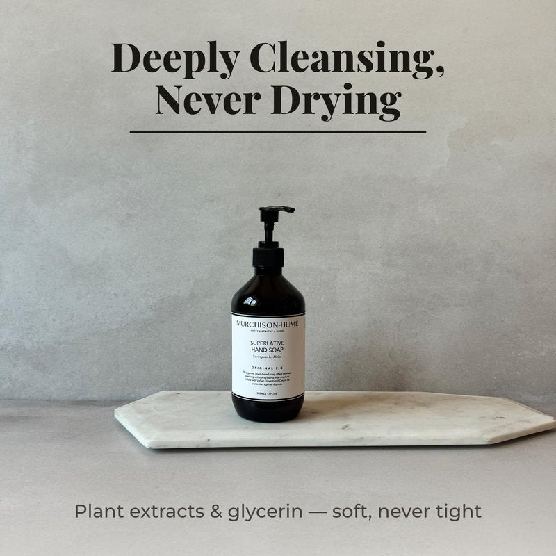 Murchison-Hume Original Fig Hand Soap | Superlative Plant-Based Formula with Elegant Refillable Pump Dispenser | Soft & Hydrated Hands | SLS-Free, Paraben-Free & Cruelty-Free | 16 fl oz