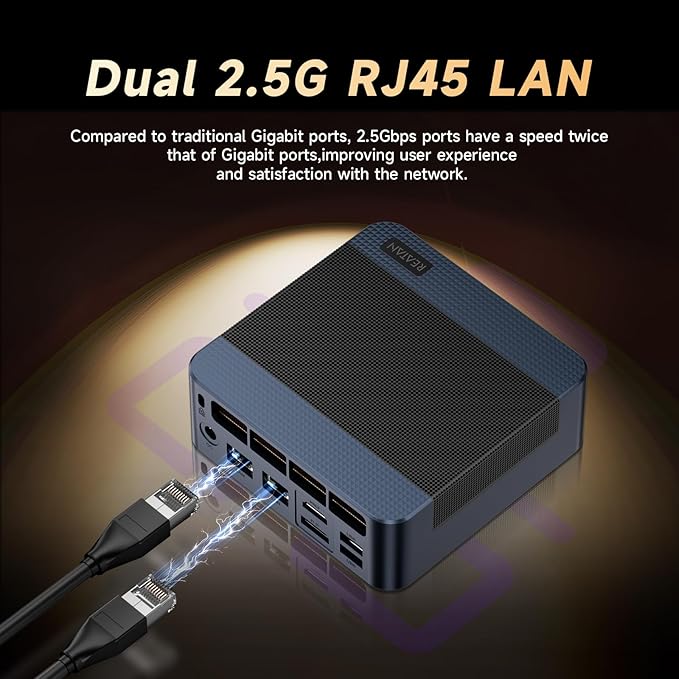 Reatan A6 OCuLink Mini pc Ryzen 7 7840HS Gaming PC,Radeon 780M GPU 32GB RAM DDR5 5600MHz +1TB PCIe4.0 SSD, 8C/16T, 8K Triple Displays (3 Year After-Sale Support)