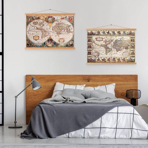 Benjia Magnetic Light Wood Poster Frame - 36x24, 36x48, 36x12 for Photos & Artwork | Teak Color