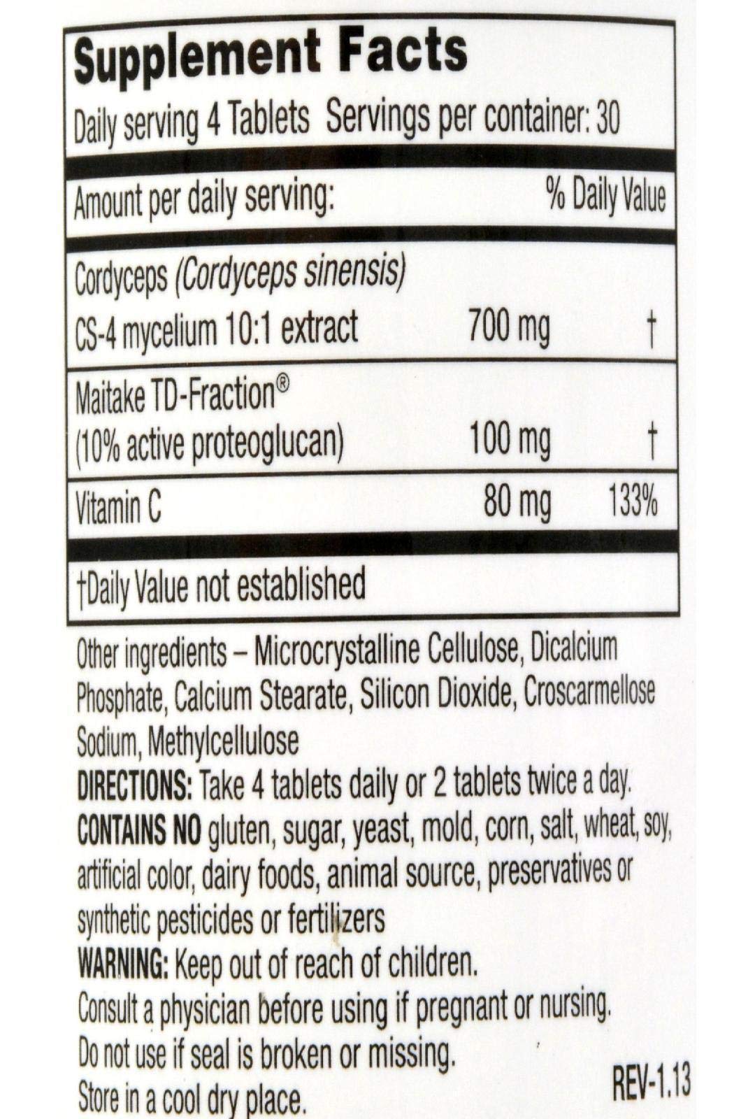 Mushroom Wisdom Super Cordyceps Caplets, 120 Count