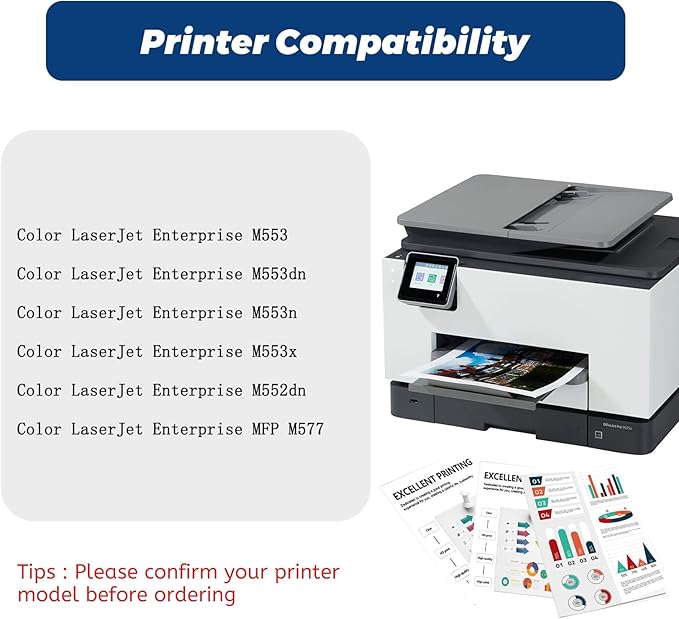 508A Black Toner Cartridge, Replacement Compatible for HP M553 508 508X CF360A CF360X for Color LaserJet Enterprise M553 M552 m553dn m553n MFP M577 Series Printer, with Upgraded Smart Chip (1-Pack )