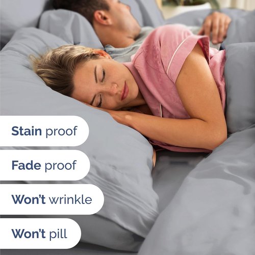 Comfy Twin Size 3 Piece Sheet Set by [Brand Name] - Breathable & Cooling Hotel Luxury Bedding - Deep Pockets, Soft & Wrinkle-Free - Oeko-Tex Certified - Steel Blue
