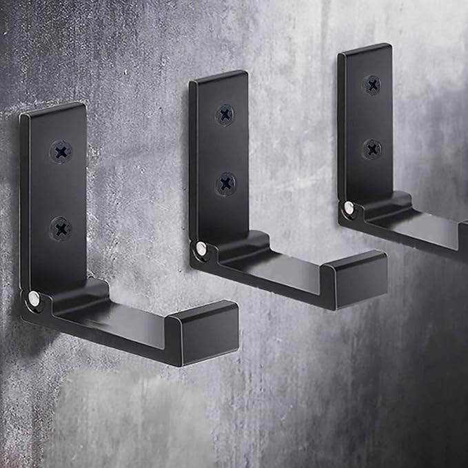 Latomex Folding Coat Hooks, Foldable Wall Hooks for Hanging Aluminum Alloy Cloth Hanger Coat Hanger Headphones Holder Headset Wall Hanger Hook- Pack of 4