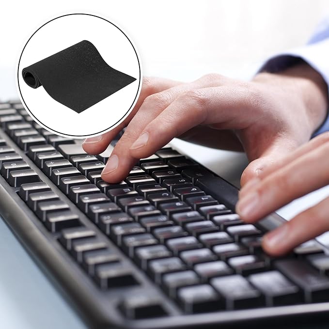 Relaxweex Keyboard Foam for Mechanical Keyboard, Sound Dampening Foam Free Cutting Key Board Mat Foams Black for Key Board Bottom Office Desk Home, 20" x 6"(2mm Thick)