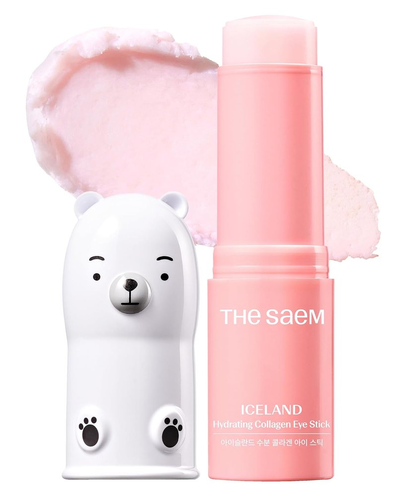 Iceland Hydrating Collagen Eye Stick - Anti-Wrinkle Moisturizing Balm for Saggy Skin | 0.38 oz Rose Scent