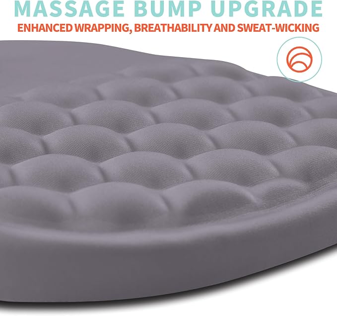 Kuosgm Ergonomic Mouse Pad Wrist Support with Memory Foam Massage Bulge, Carpal Tunnel Pain Relief Mousepad Wrist Rest for Mouse(12x8 inch, Silver Gray Light Purple)