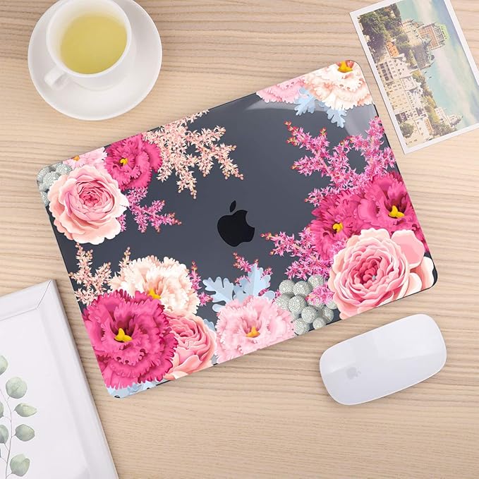 CISSOOK Gorgeous Floral Case for MacBook Pro 14 Inch 2026 2025 2024 2023 2021 Release M5 M4 M3 M2 M1, Plastic Hard Shell Case for MacBook Pro 14.2", Gorgeous Flowers