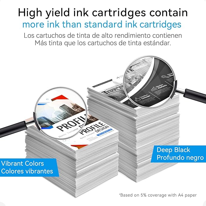 Pitooler 62XL Ink Cartridge Combo Pack Compatible for HP Ink 62 Black Color Compatible for Envy 7640 7645 5660 5665 5642 5540 OfficeJet 8045 8040 5746 5745 250 200 Printer