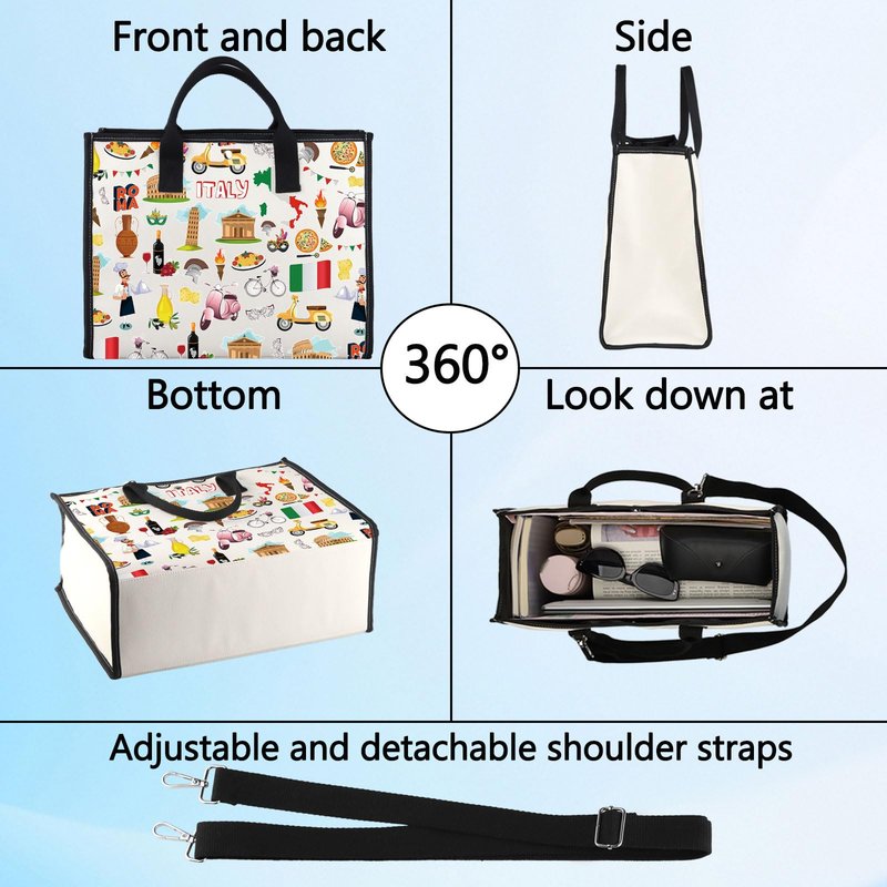 LEVLO Italy Travel Pouch Bag Rome Souvenir Gift Pisa Tower Colosseum Venice Carnival Zipper Pouch Bag Italy Trip Gift (Italy LT)