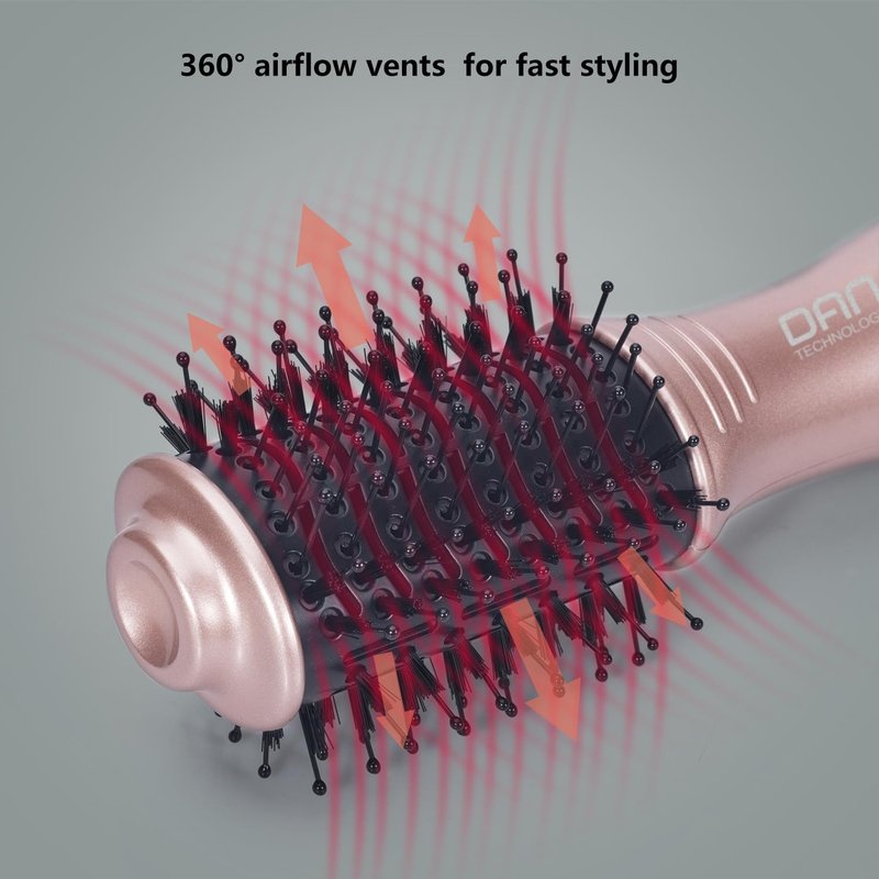 DAN Technology one Step HairDryer and volumizer,Small Hairbrush drye,2 inch Lightweight Electric Brush Hair, Small Brush Hair dryers for Women…