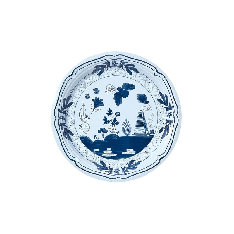 Beachside Pavilion Disposable Paper Dessert Plates Pack of 8 - Great for outdoor events, bbqs, dinner parties, weddings, birthdays, bachelorette parties (Sky & Navy)