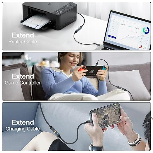 Thzzhnno USB 3.0 Extension 26FT, USB Male to Female USB 3.0 Extender Cable for Webcam, Camera, Phone, USB hub, Mouse, Keyboard, Printer, Hard Drive, Headset