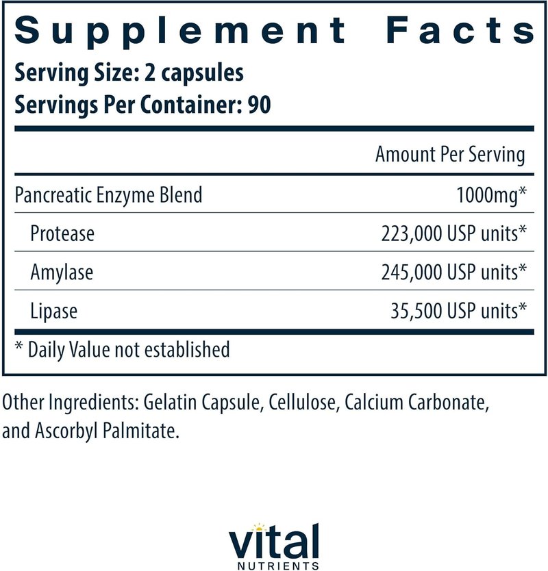 Pancreatic Enzymes 1000mg - Full Strength Digestive Supplement with Protease, Amylase & Lipase | Gluten, Dairy & Soy Free - 180 Capsules