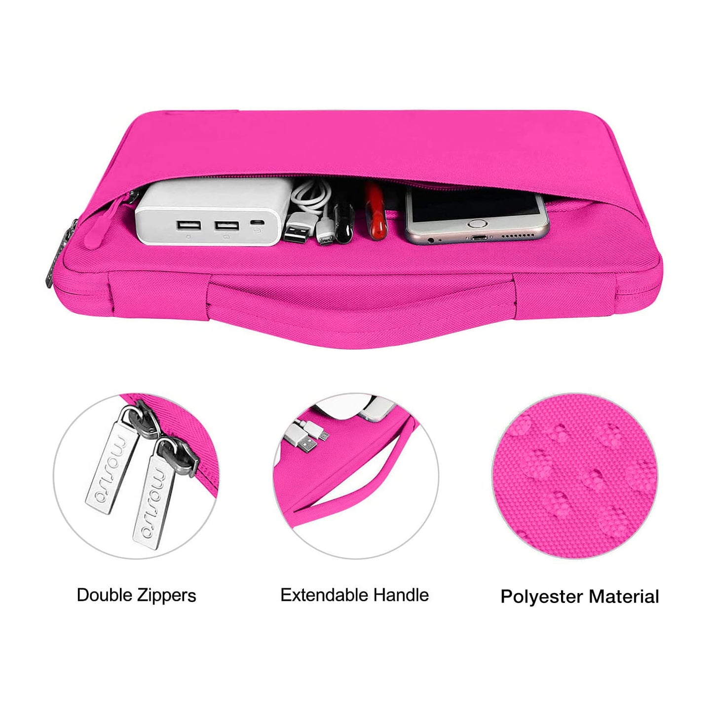 MOSISO Compatible with MacBook Air 13 inch Case M5 2026 M4 2025 M3 M2 2024-2022 A3449 A3240 A3113 A2681,Hard Shell&Sleeve Bag&Keyboard Skin&Webcam Cover&ScreenFilm for MacBook Air 13.6, Bright Rose