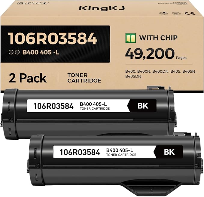 KingKJ VersaLink B400 B405 106R03584 Black Toner Cartridge 2-Pack