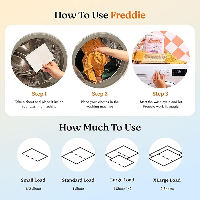 Freddie Laundry Detergent Sheets - Recyclable Packaging - No Mess Strips (Value Box (180 Loads), Spring Blossom)