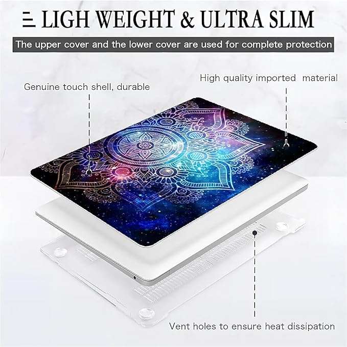 COTAIL Compatible with MacBook Air 13.3 13.6 Inch Case 2022 2021 2020 2019 Plastic Hard Shell Case Cover,13.3 Air (A1932/A2179/A2337), Galaxy