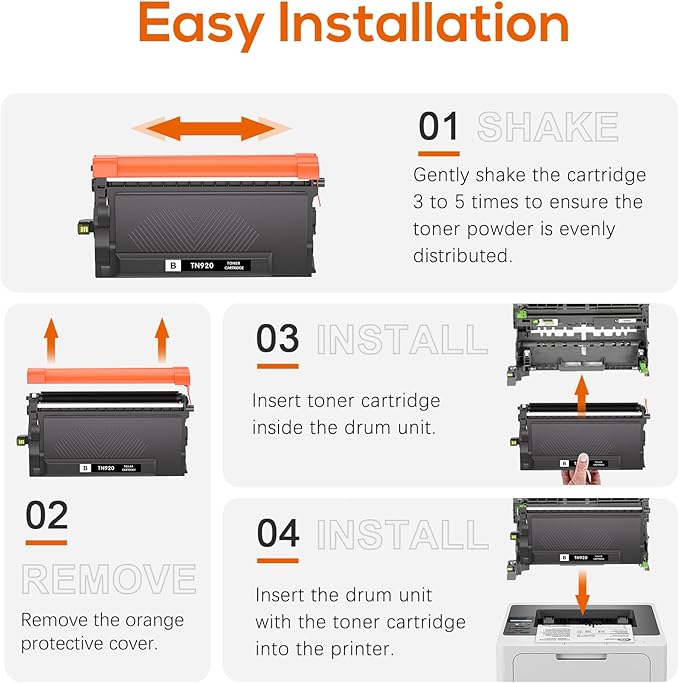 Jeostarky TN920XL TN920 Toner Compatible for Brother TN-920 XL TN920XL Toner with chip Replacement for HL-L6210DW HL-L6210DWT HL-L5210DN HL-L5210DW HL-L5210DWT HL-L6310DW MFC-L6810DW(2 Black)
