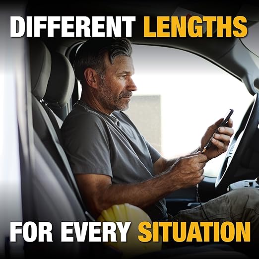 DEWALT Heavy Duty USB to Micro-USB Cable, Jobsite Micro USB Connector Cable, High Speed Charging Cord for Compatible Android Phones, Cameras, Legacy Devices, 4 ft