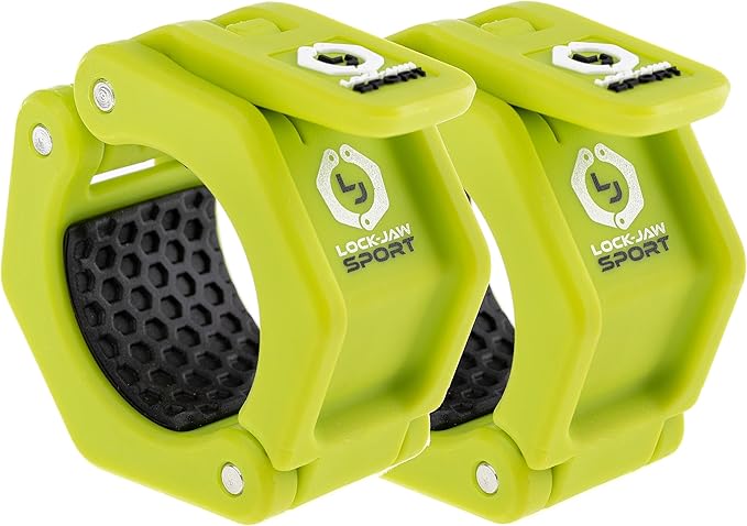 Lock-Jaw Barbell Collars Sport Olympic Barbell Clamps 2 Pcs – Heavy Duty Bar Clamps for 2” & 50mm Olympic Bars – Secure Weight Bar Clamps for Strength Training & Home Gym Accessories – Green