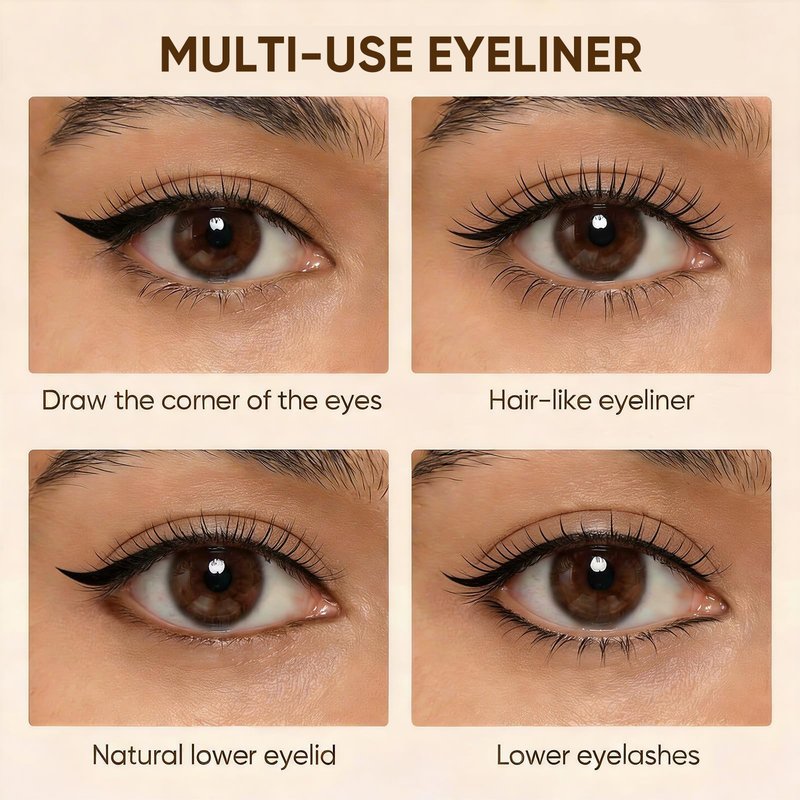 JUDYDOLL Ultra-Fine Liquid Eyeliner-Precision Tip for Wing Line, Smudge-Proof, Quick-Drying, Waterproof, Easy to Get Inner Corner Lined, Hooded Eyes-Friendly (#2 Deep Brown)