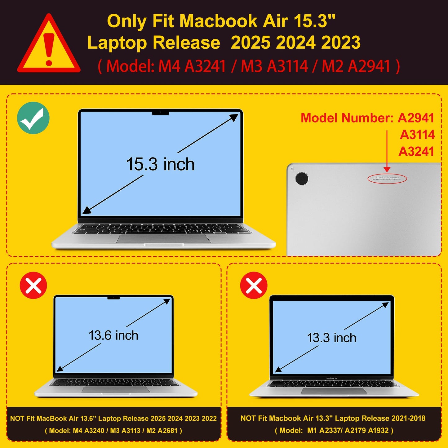 Mektron Compatible with M4 MacBook Air 15 inch Case 2025 A3241 2024 2023 M3 A3114 A2941 M2 Liquid Retina Display Touch ID, Plastic Hard Case & Keyboard Skin & Screen Protector - Waves Florals C351