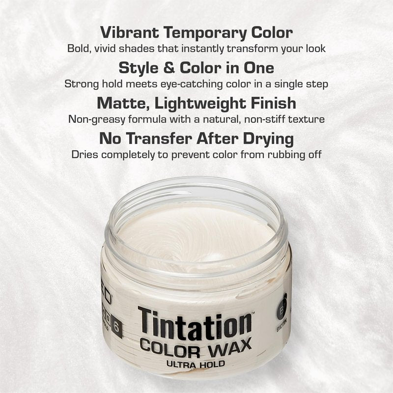 Red by Kiss Tintation Temporary Hair Color Wax – Vivid Instant Color, Ultra Hold, Water & Sweat Resistant, Curly Hair Safe, Non-Drying & Damage-Free (White)