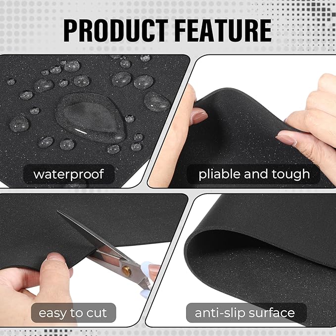Relaxweex Keyboard Foam for Mechanical Keyboard, Sound Dampening Foam Free Cutting Key Board Mat Foams Black for Key Board Bottom Office Desk Home, 20" x 6"(2mm Thick)