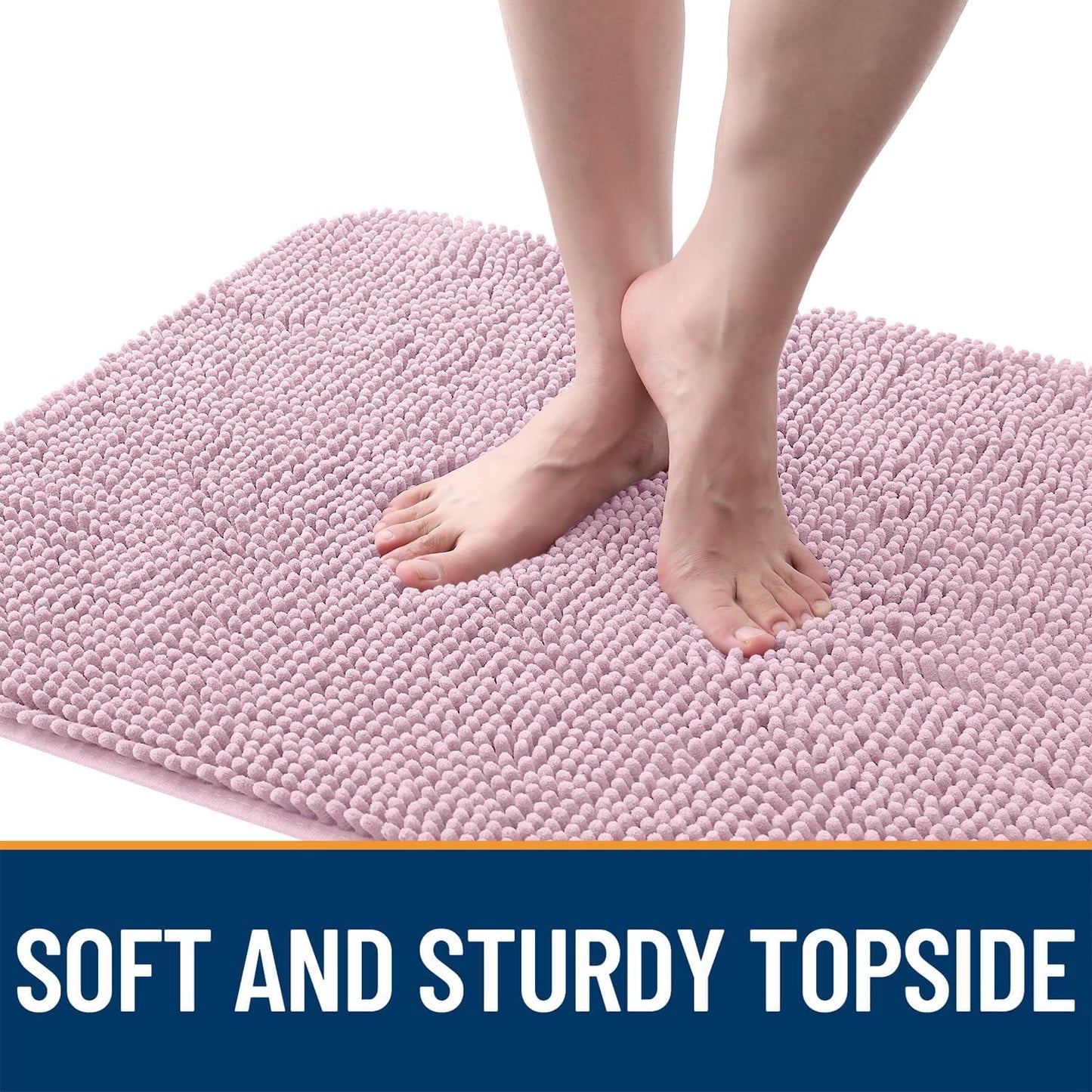 OLANLY Dog Door Mat - Absorbent Non-Slip Washable Doormat for Muddy Paws | 70x46, Dusty Rose