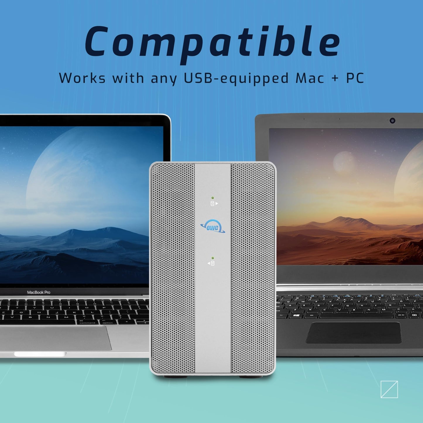 OWC 8TB Mercury Elite Pro Dual USB-C/Thunderbolt 3 External Raid Storage Enclosure with 3Port HUB for Mac and PC